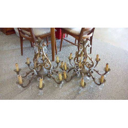 LUSTRE BRONZE ET PAMPILLES