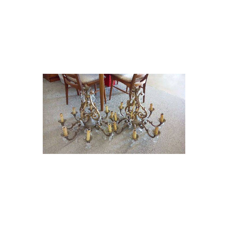 LUSTRE BRONZE ET PAMPILLES