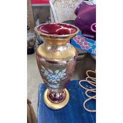 VASE VERRE ÉMAILLÉ ET DORÉ