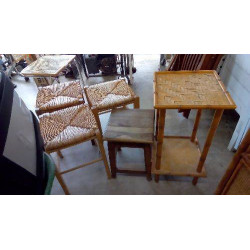 TABOURET BOIS OU PAILLÉ