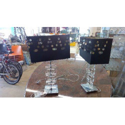 PAIRE DE LAMPES CHROMÉES