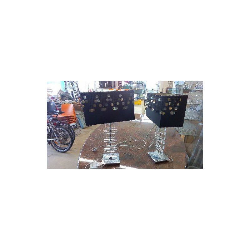 PAIRE DE LAMPES CHROMÉES