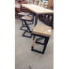 TABOURET HAUT  CHÊNE ACIER INDUSTRIEL