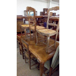 5 CHAISES CHENE PAILLÉES