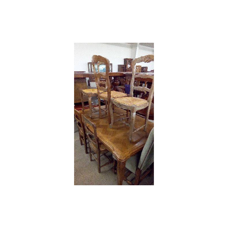 5 CHAISES CHENE PAILLÉES