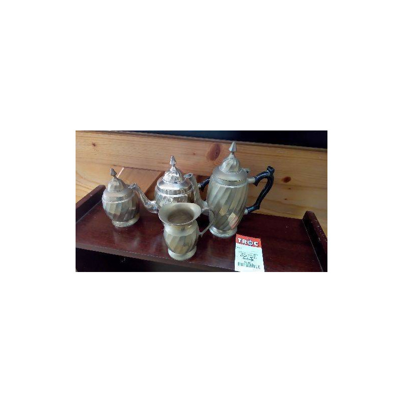 SERVICE  À  THÉ/CAFÉ MÉTAL ARGENTÉ