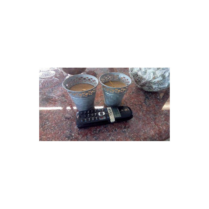 PAIRE DE BOUGIES POT ZINC