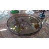 PLAT ROND VERRE FUMÉ DAUM NANCY