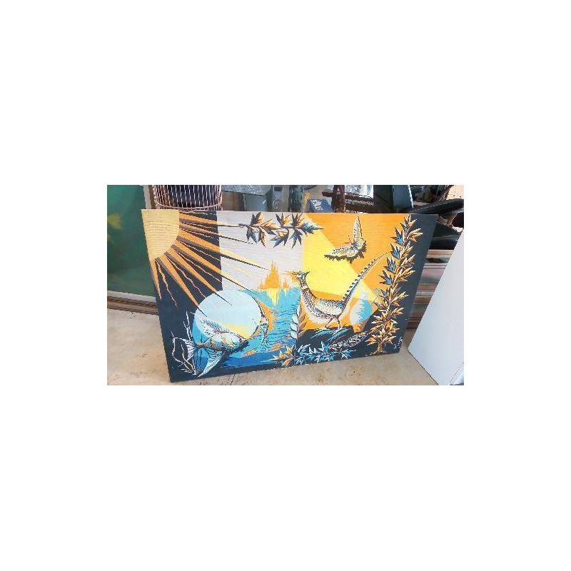 TOILE SÉRIGRAPHIÉE VINTAGE ROGA