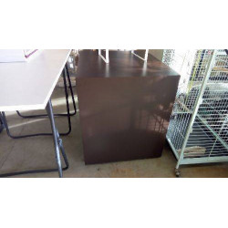 SUPPORT CUBE MARRON  ROULETTES