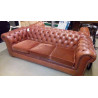 CANAPÉ CHESTERFIELD 3 PLACES CUIR ET VELOURS L\'UNITÉ