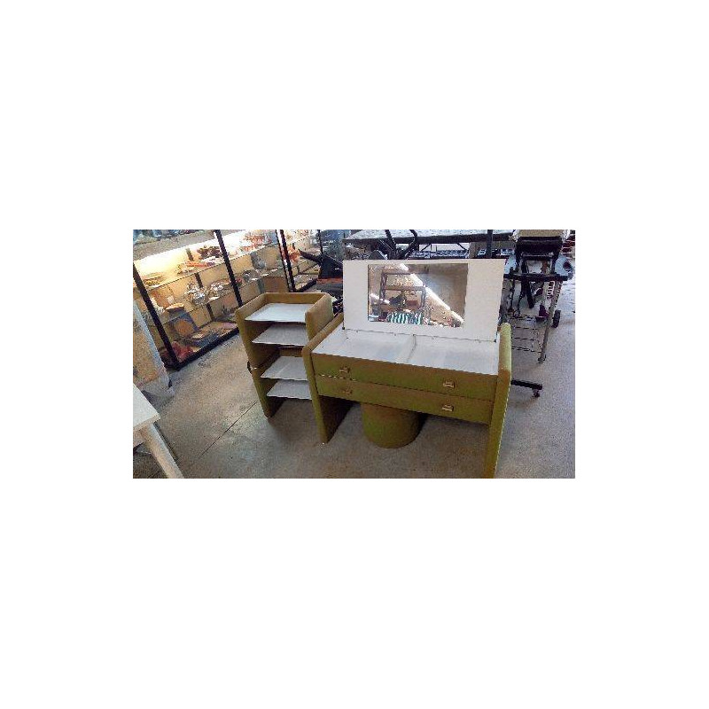 PARTIE DE CHAMBRE ANNÉES 7O VERT 4 PIÈCES