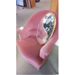 FAUTEUIL CRAPAUD VELOURS ROSE