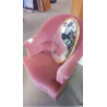 FAUTEUIL CRAPAUD VELOURS ROSE
