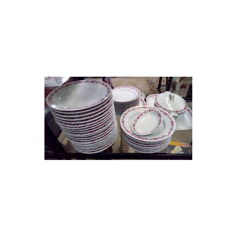 SERVICE PORCELAINE BLANC ROSE