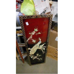 PANNEAU LAQUÉ PAONS