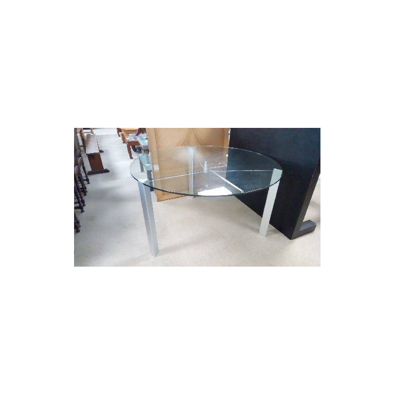 TABLE DESIGN VERRE RONDE 6 COUVERTS