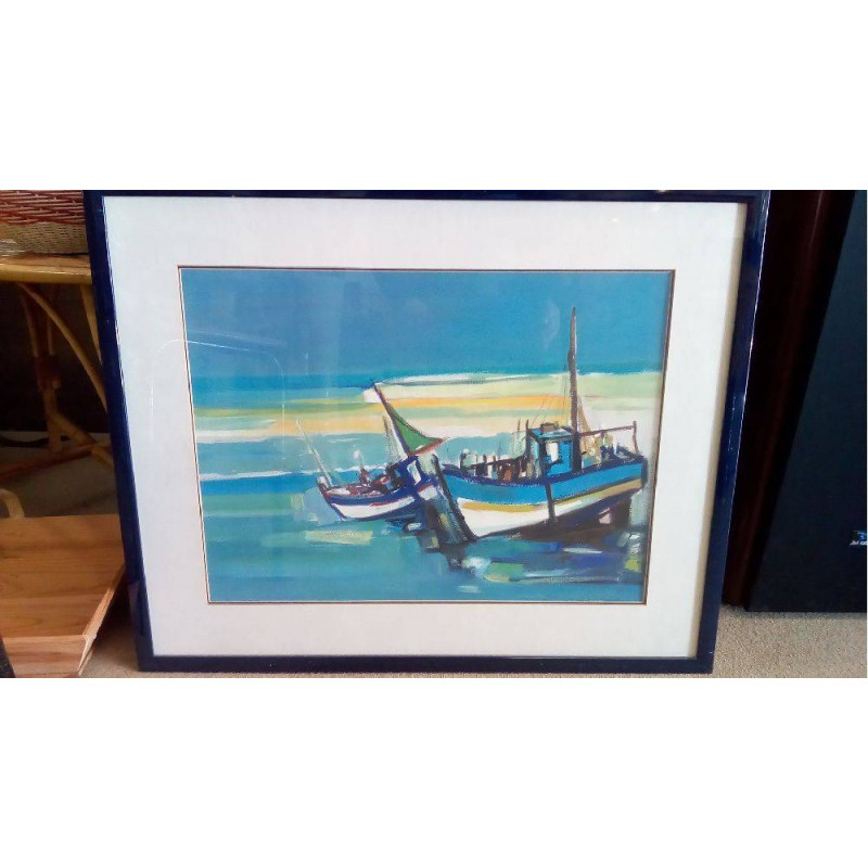 MARINE GOUACHE CHALUTIERS 57X43