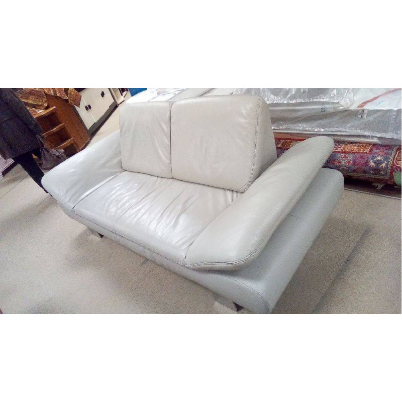 CANAPÉ CUIR GRIS 2/3 PLACES