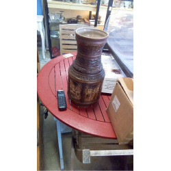 VASE EN FAIENCE MARRON WEST...