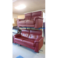 SALON CUIR 3+2 BORDEAUX