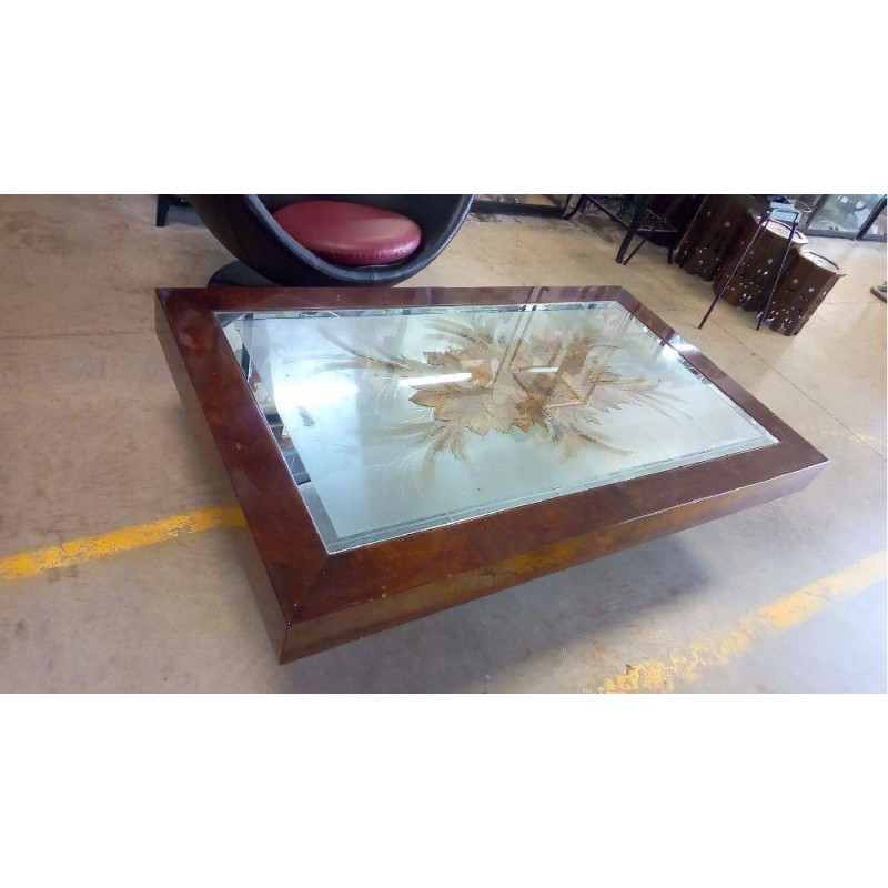 TABLE BASSE ANNÉES 80 MIROIR