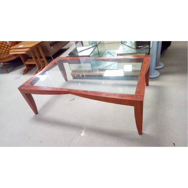 TABLE BASSE VERRE ET BOIS MODERNE