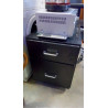 MEUBLE DE BUREAU NOIR BAS 2 TIROIRS 