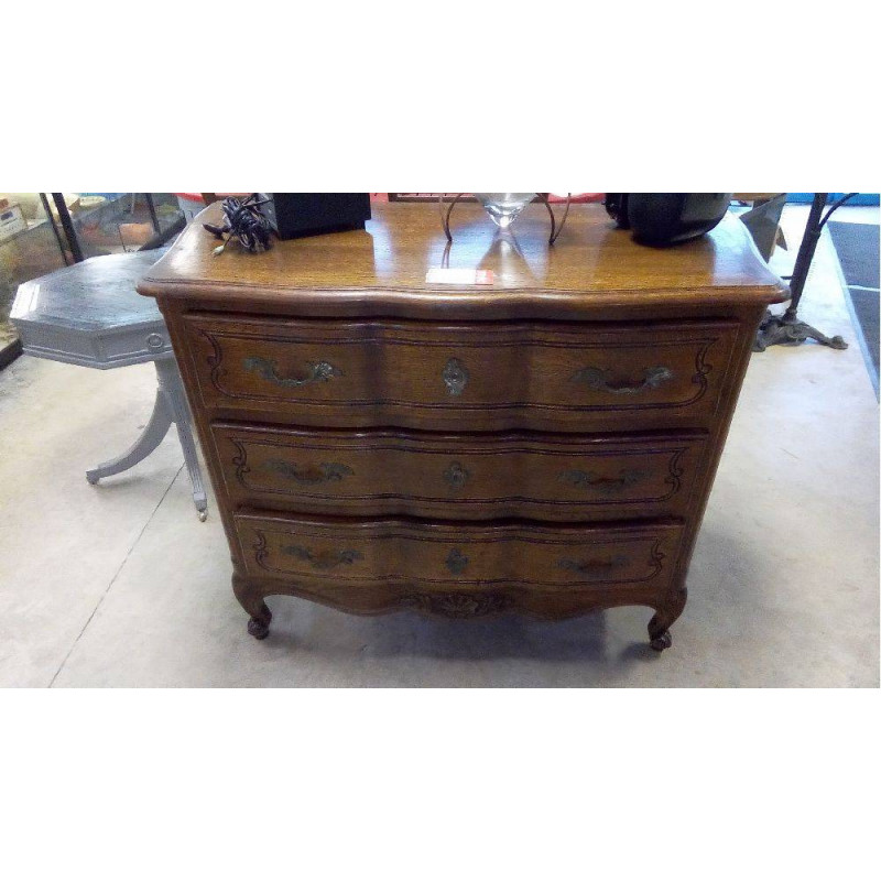 COMMODE CHENE 3 TIROIRS