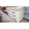 COMMODE 3 TIROIRS GRANGE PATINÉE STYLE ARBALÈTE 