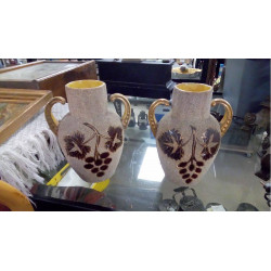 PAIRE DE VASES CÉRAMIQUE DORÉE
