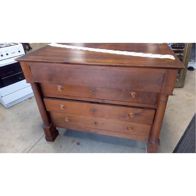 COMMODE EMPIRE MERISIER 4 TIROIRS