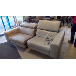 CANAPÉ RELAX CUIR GRIS...