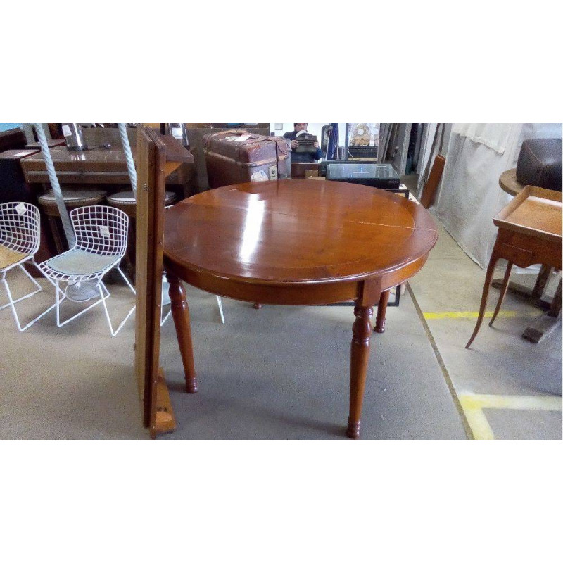 TABLE RONDE MERISIER 2 ALLONGES 112CM