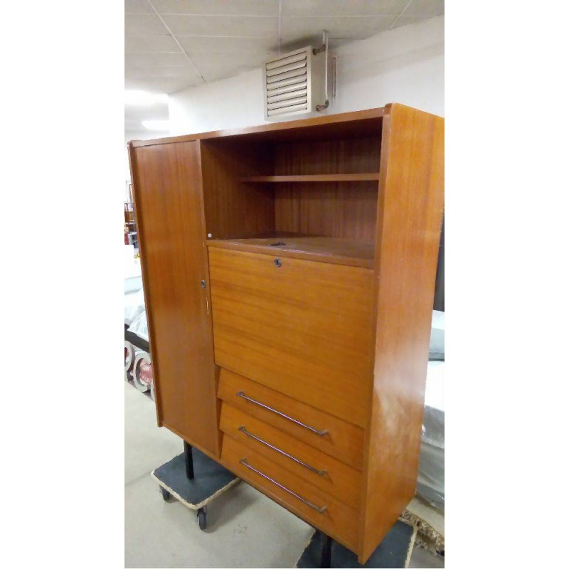 MEUBLE SECRÉTAIRE ADO ANNÉES 60 VITRÉ