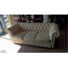 CANAPÉ CHESTERFIELD CUIR IVOIRE 3P