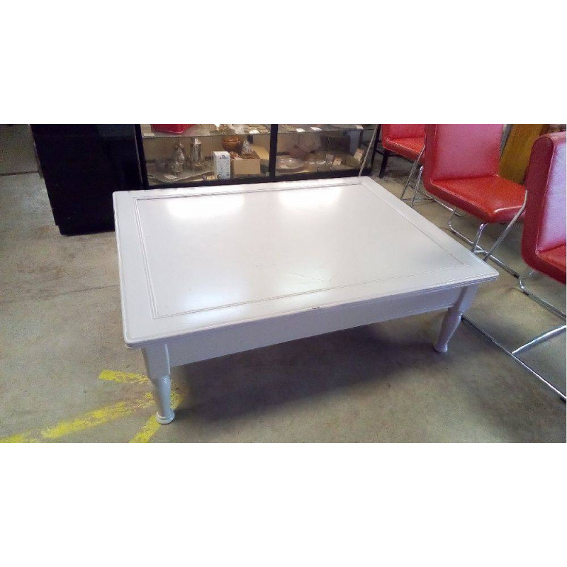 TABLE. BASSE MERISIER PEINTE 1 TABLETTE 1 TIROIR