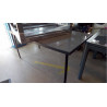 TABLE OBLONGUE EXTÉRIEURE GRISE 6 COUVERTS