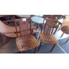 6 CHAISES VINTAGE TECK VELOURS CANNAGE