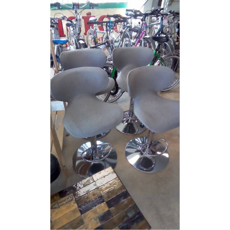 LOT DE 4 FAUTEUILS RÉGLABLES TISSU GRIS