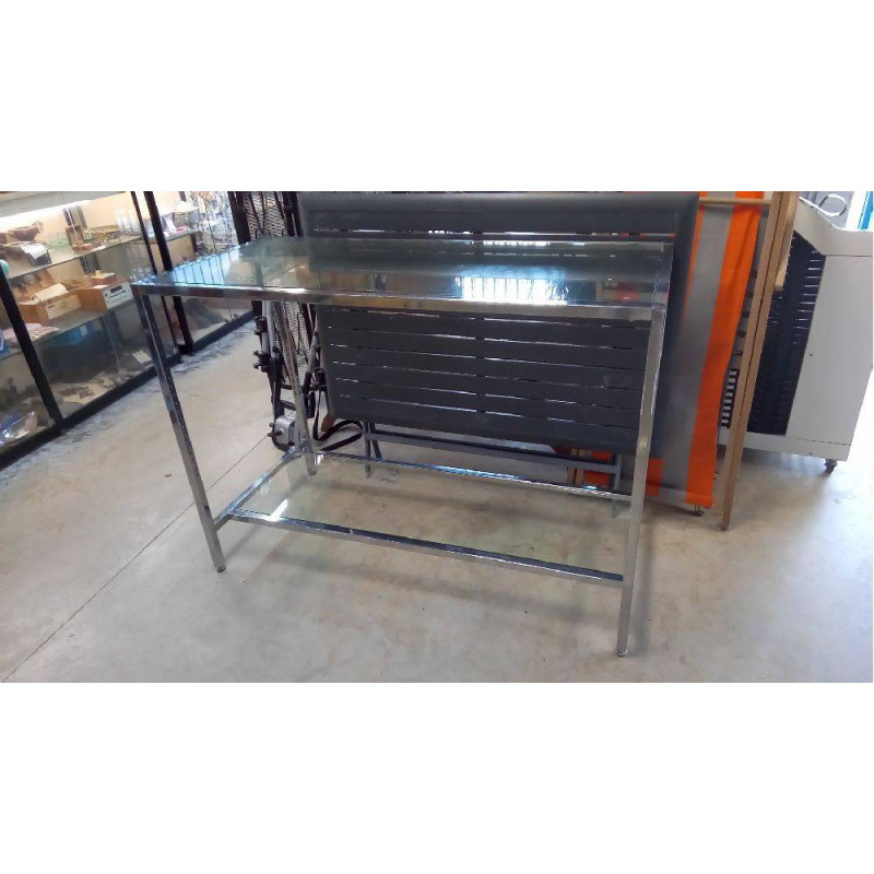 TABLE/CONSOLE CHROMÉE 2 NIVEAUX