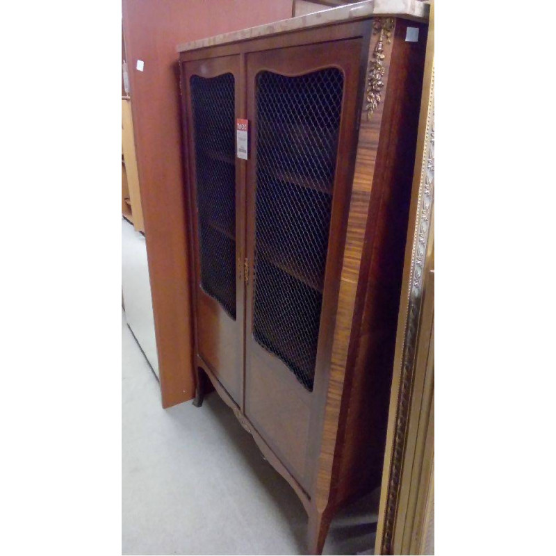 BIBLIOTHÈQUE EN  BOIS DE ROSE GRILLAGÉE