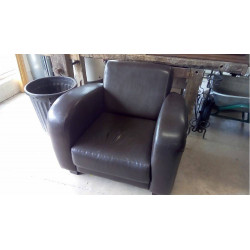 FAUTEUIL SIMILI MARRON FONCÉ