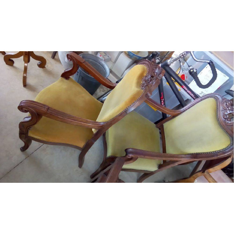 FAUTEUIL VELOURS VERT L\'UNITÉ