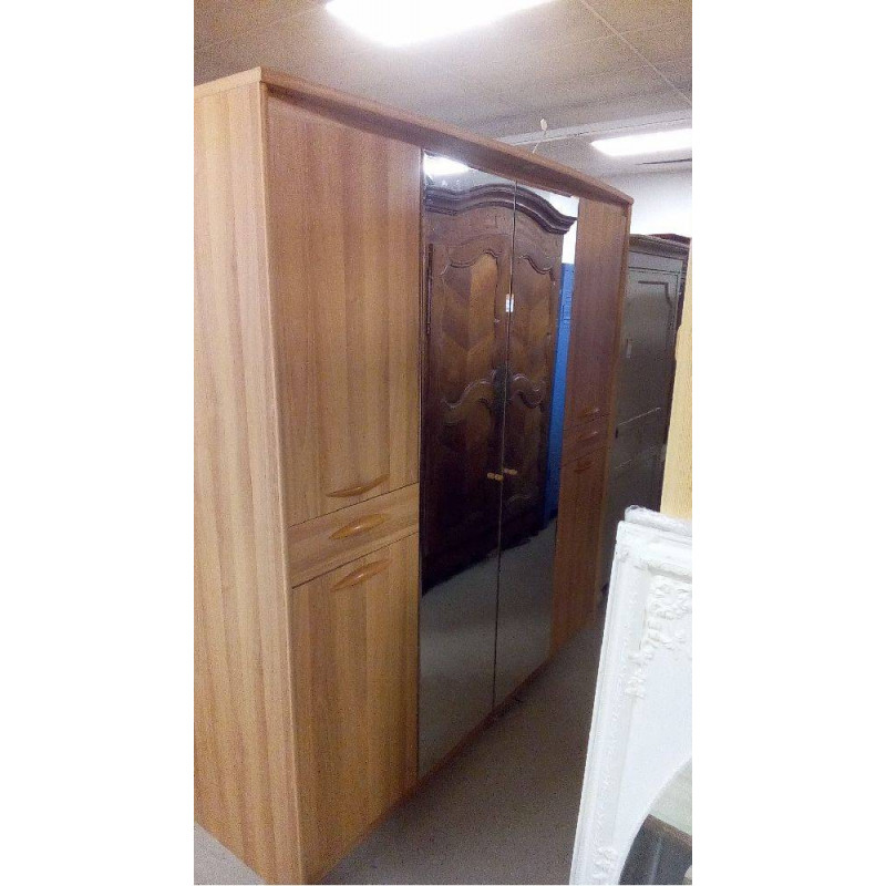 DRESSING MERISIER CLAIR MIROIR ET LUMINAIRE