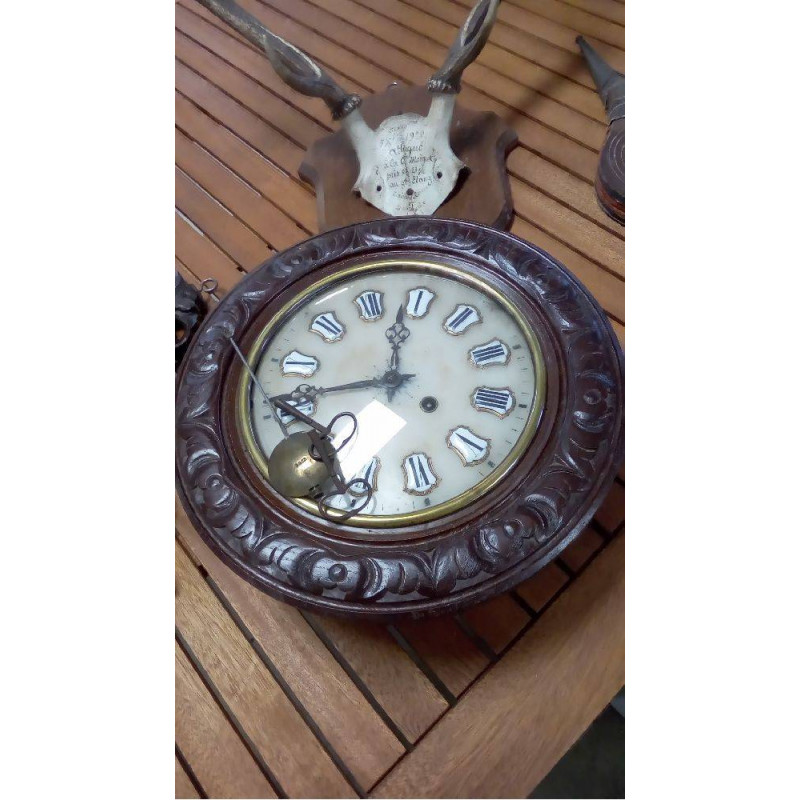 PENDULE BOIS OEIL DE BOEUF