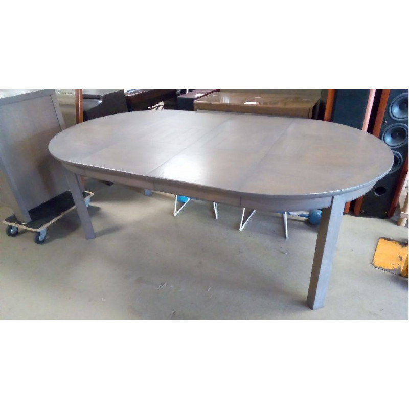 TABLE RONDE CERUSÉE MÉNARD 2 ALLONGES EXT