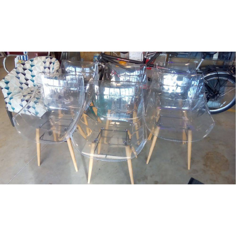 6 CHAISES STYLE EAMES TRANSPARENTES 