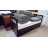 BANQUETTE CONVERTIBLE NOIRE 2 MATELAS DEHOUSSABLES