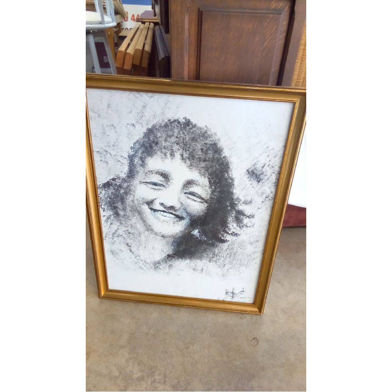 PORTRAIT  ENCRE ET ACRYLIQUE JACQUES LAVENAC